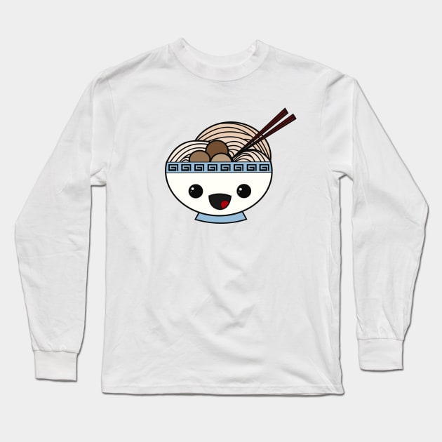 Kawaii Pho Babi - Meatballs and Noodles *Pho* Long Sleeve T-Shirt by pbDazzler23